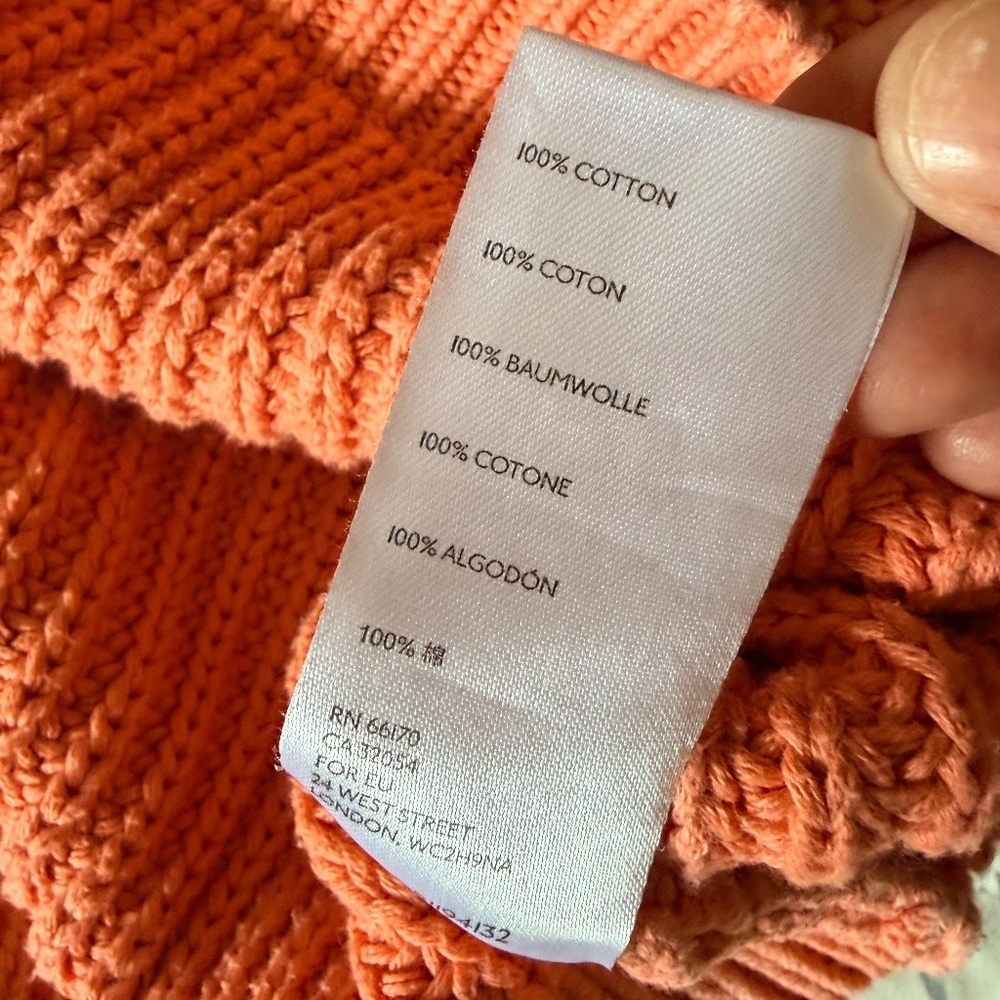Anthropologie Maeve McKenzie 3/4 sleeve chunky coral sweater, Medium - Picture 12 of 12